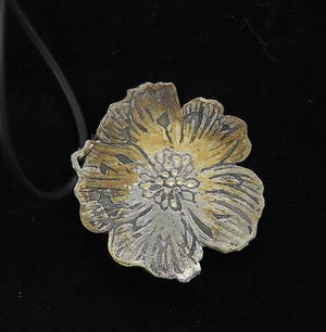 Yoka Voorbach - Yoka Voorbach - Collier met zilveren hanger met kleurenets, Magic eglantine kopen? Bied vanaf 1!