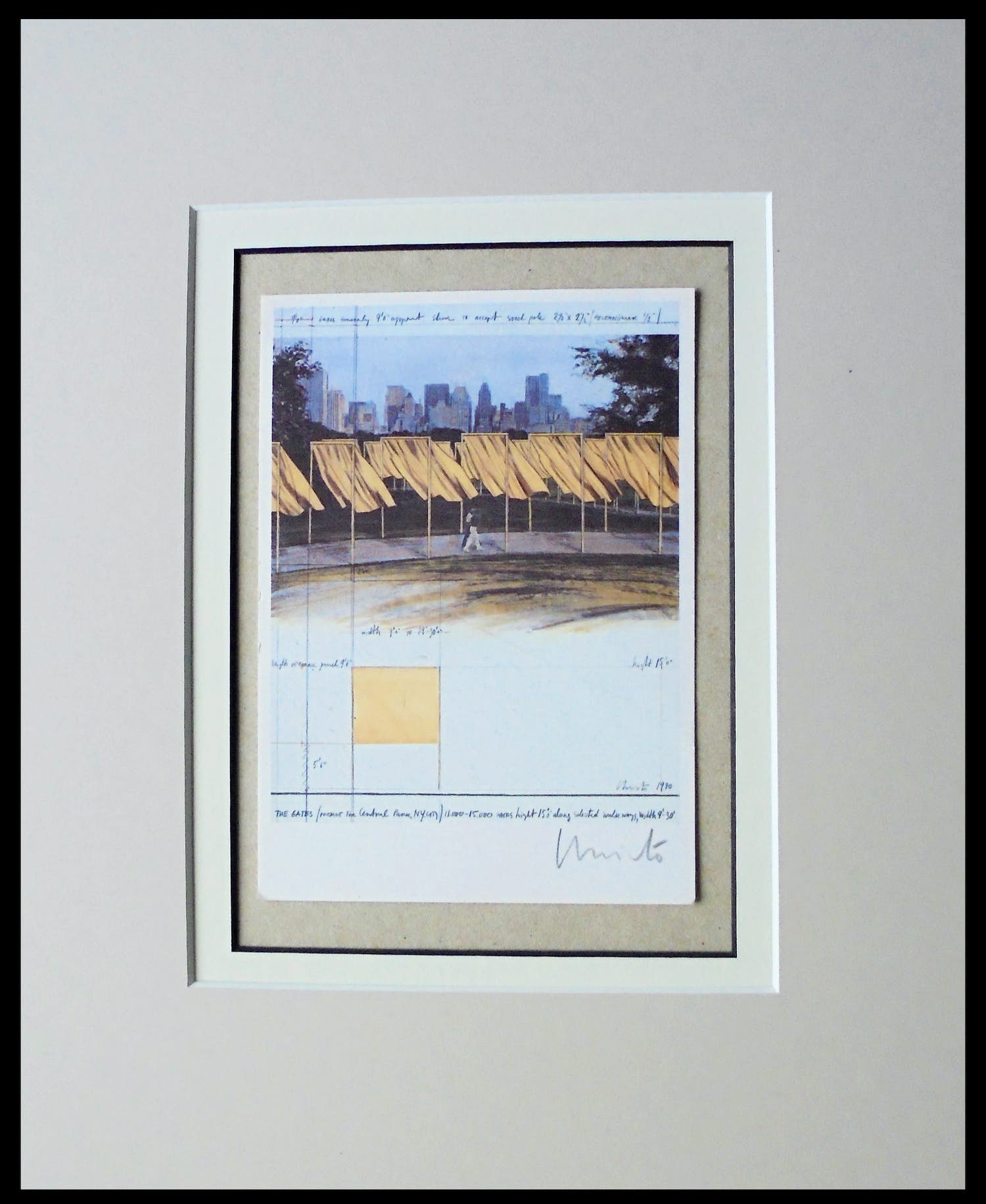 Christo - Project for Central Park NYC " The Gates " - artcard handgesigneerd in pptout kopen? Bied vanaf 99!
