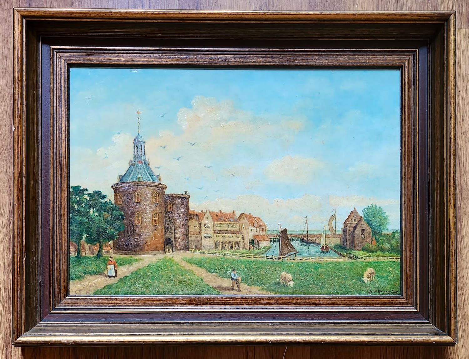 Niet of onleesbaar gesigneerd - Gezicht op dorpje kopen? Bied vanaf 1!
