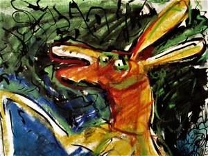 Edith Cammenga - Grote expressionistische Gem.Technk. Voorstelling met figuren - gesigneerd kopen? Bied vanaf 1!
