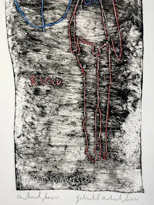 Anton Heyboer - Kleed, ets uit 1966, opnieuw gedrukt in 1987, handgekleurd kopen? Bied vanaf 100!