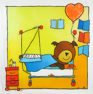 Ella Steenmeijer - Acryl op plexiglas, Kindertekening kaufen? Bieten Sie von 1!