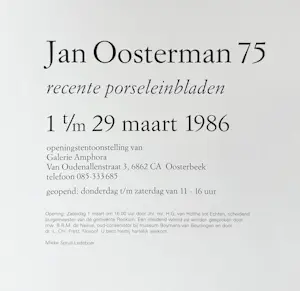 Jan Oosterman jr. - Porseleinen dubbelblad 'Montaillou VI' 1985 kopen? Bied vanaf 150!