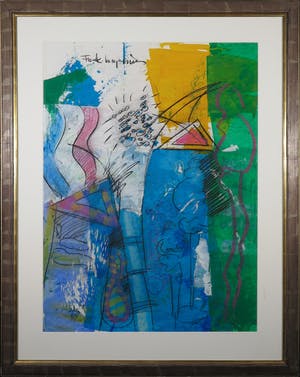 Frank Lengvenius - Gemengde techniek op papier, Zonder titel - Ingelijst (Groot) kopen? Bied vanaf 70!