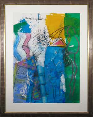 Frank Lengvenius - Gemengde techniek op papier, Zonder titel - Ingelijst (Groot) verkocht voor € 70!
