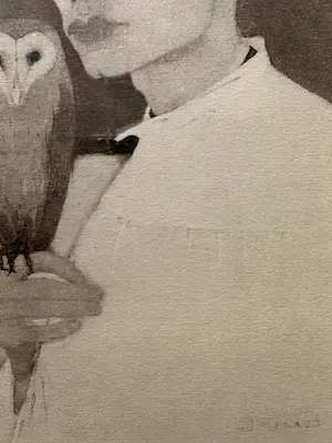 Jan Mankes - Heliogravure " Zelfportret met uil " kopen? Bied vanaf 135!