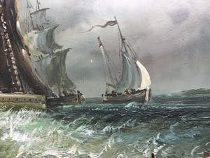 Niet of onleesbaar gesigneerd - Drie zeilschepen kopen? Bied vanaf 1!