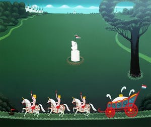 Willem Westbroek - Kleuren zeefdruk. Titel, "De Rijtoer". kopen? Bied vanaf 60!