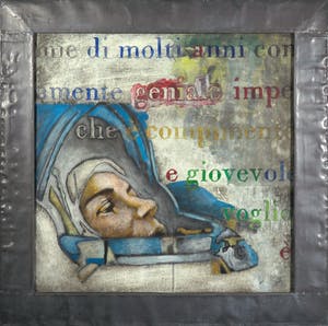 Jan Bollaert - Gemengde techniek op board, Cosmonaut - Ingelijst (Groot) kopen? Bied vanaf 1!