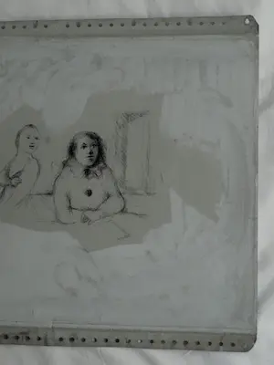 Metten Koornstra - Originele drukplaat , “Clown en vrouw” – ca 1965 kopen? Bied vanaf 20!