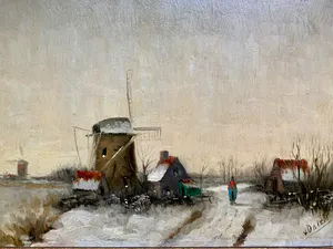 Aart van Dalen - winterlandschap in de Hollandse polder kopen? Bied vanaf 125!