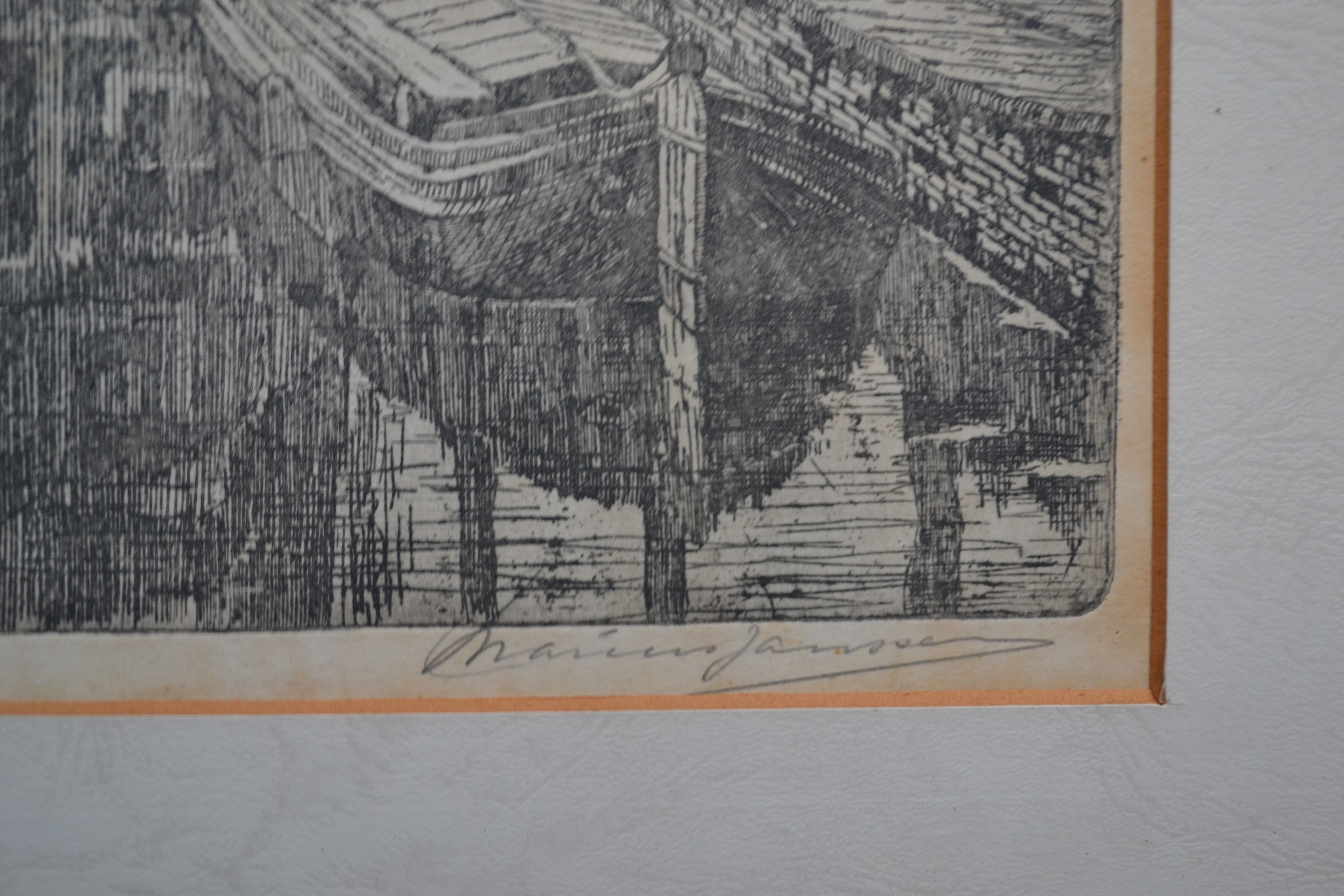 Marius Johannes Janssen - Ets - Waag in Alkmaar - Handgesigneerd kopen? Bied vanaf 1!