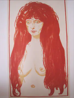 Edvard Munch - Poster Vrouw met rood haar en groene ogen. kopen? Bied vanaf 80!