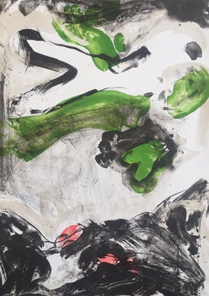Ger Lataster - grote abstracte litho - 1988 - oplage 100 ex kopen? Bied vanaf 90!