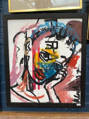 Peter Klashorst - Portret – Gemengde technieken op canvas – 77 x 66 cm kopen? Bied vanaf 750!