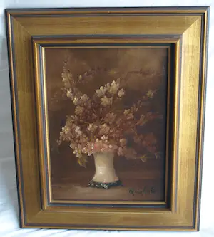 Niet of onleesbaar gesigneerd - Ingelijst , Olieverf , Bloemstilleven – onduidelijke signatuur… kopen? Bied vanaf 1!