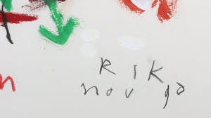 Rik van Iersel - Gemengde techniek op papier, Abstracte compositie - Ingelijst kopen? Bied vanaf 1!