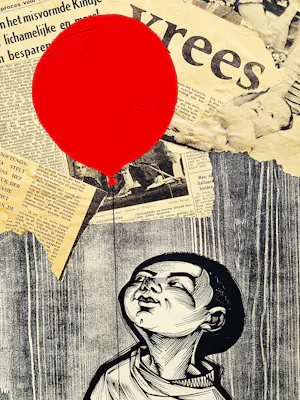 Gerard Gaudaen - Jaren 50 gemengde techniek collage - "schandaal"- potloodgesigneerd kopen? Bied vanaf 31!