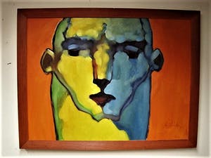 Niet of onleesbaar gesigneerd - Gesigneerd "Valdes" Expressionistisch olieverf op doek portret kopen? Bied vanaf 1!