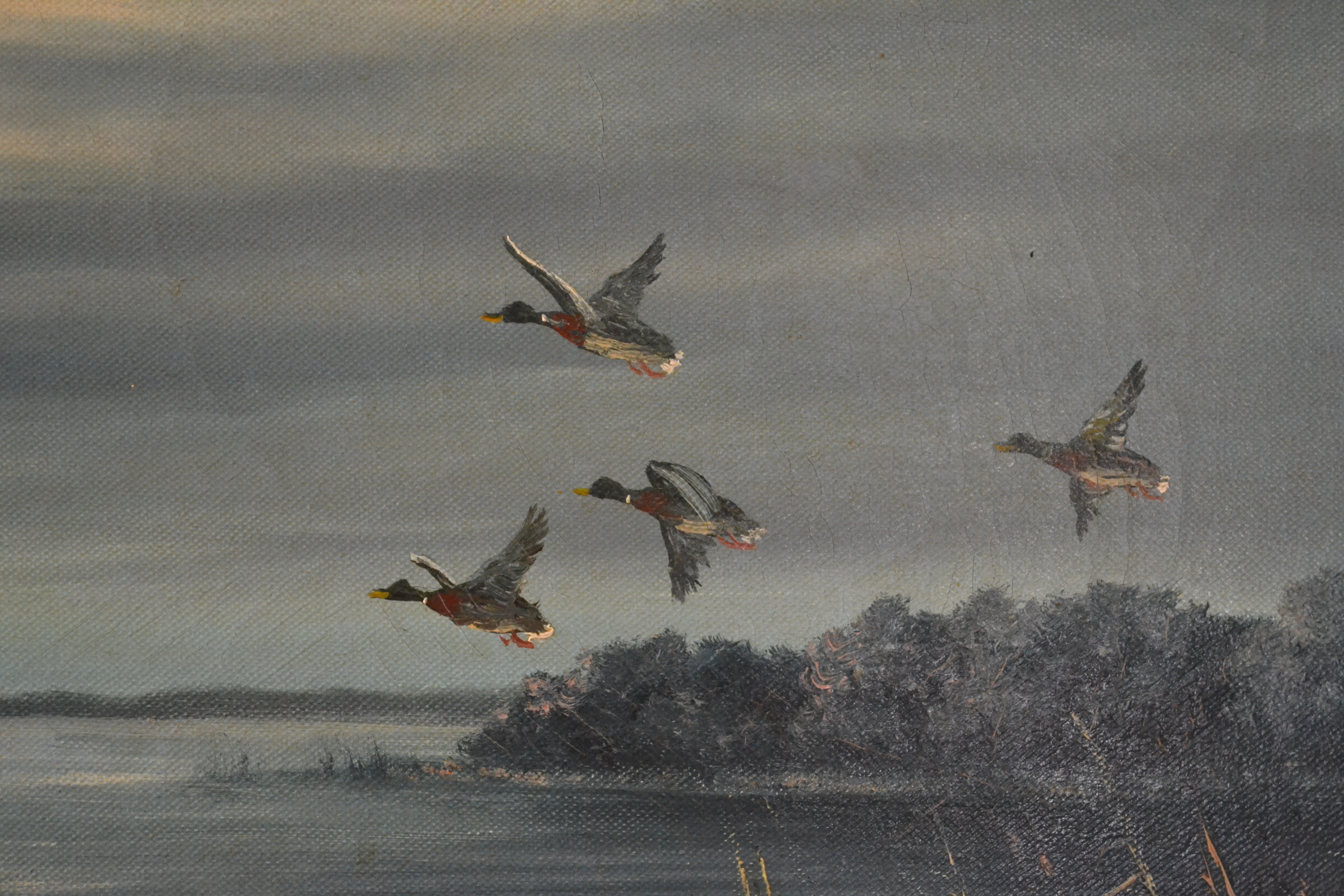 Niet of onleesbaar gesigneerd - Hollandse school - Overvliegende eenden kopen? Bied vanaf 1!