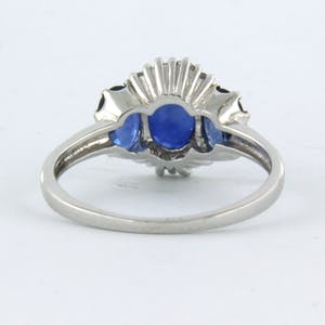 14k gouden ring bezet saffier 1,90ct en single cut geslepen diamant 0.18ct. kopen? Bied vanaf 400!