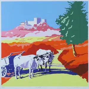 Marco Kooiman - Zeefdruk, Il castello - Ingelijst kopen? Bied vanaf 80!