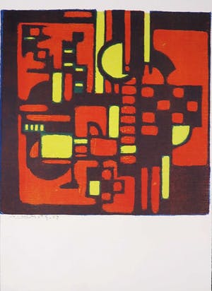 Wim Motz - Litho, Abstracte compositie kopen? Bied vanaf 50!
