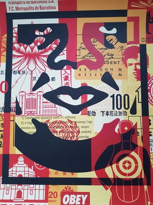 Shepard Fairey - OBEY GIANT FACE COLLAGE (bottom) kopen? Bied vanaf 45!