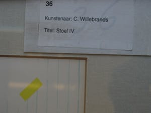 Caroline Willebrands - Rietveld Academie - Zeldzame figuratieve Collage "STOEL IV" kopen? Bied vanaf 1!