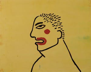 Truong Tan - Beschilderd paneel, Figuur in geel kopen? Bied vanaf 500!