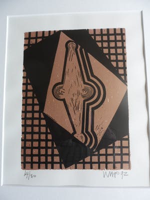 Hans Wap - Zeefdruk. titel, "Signalen". kopen? Bied vanaf 35!