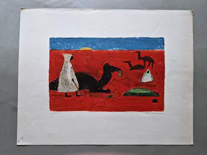 Ernst Morgenthaler - Fünfziger Jahre - original Lithografie - Beduinen in der Sahara signiert kopen? Bied vanaf 28!