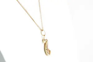 30- Fijn 14 krt  gouden gourmette collier met 18 krt gouden hanger "zeepaardje" kopen? Bied vanaf 170!