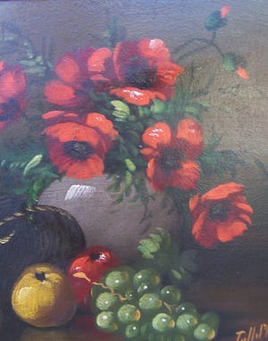 Tilly Moes - Stilleven met klaprozen en fruit. kopen? Bied vanaf 70!