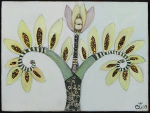 Claire Duval - Gemengde techniek op doek, Tige de Fleurs kopen? Bied vanaf 1!