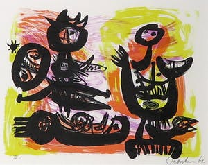 Anton Rooskens - Litho, Compositie met wezens - Ingelijst kopen? Bied vanaf 150!