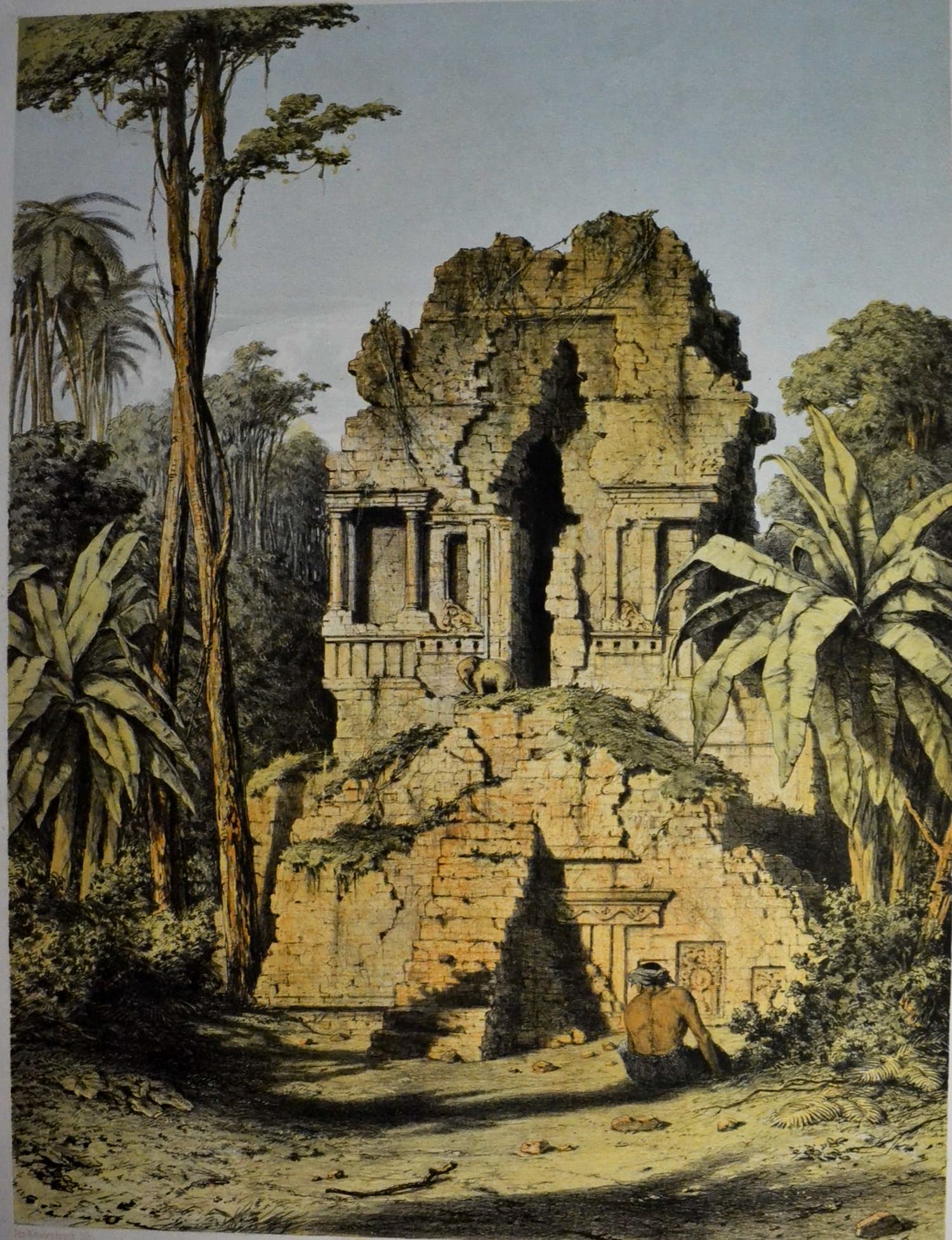 Jan Weissenbruch - litho, ruine van een tjandi, in een pepertuin te Bangil kopen? Bied vanaf 30!