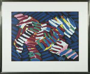 Karel Appel - Zeefdruk, Tibetan Bird - Ingelijst verkocht voor € 400!