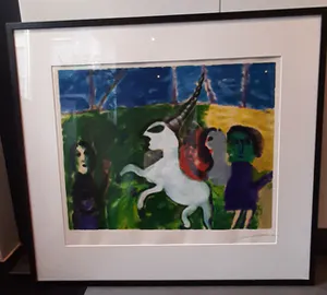 Eugene Brands - Zeefdruk. Eenhoorn kopen? Bied vanaf 325!