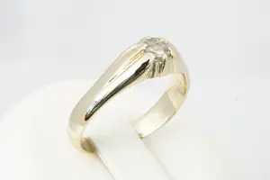 32 - BWGG Tiffany model unisex ring met Amsterdamse roos geslepen diamant. kopen? Bied vanaf 210!