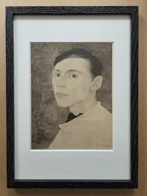 Jan Mankes - Zelfportret kunstenaar. Ingelijst. kopen? Bied vanaf 20!