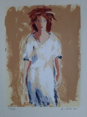 Jose van Gool - Vrouw in witte jurk kopen? Bied vanaf 45!