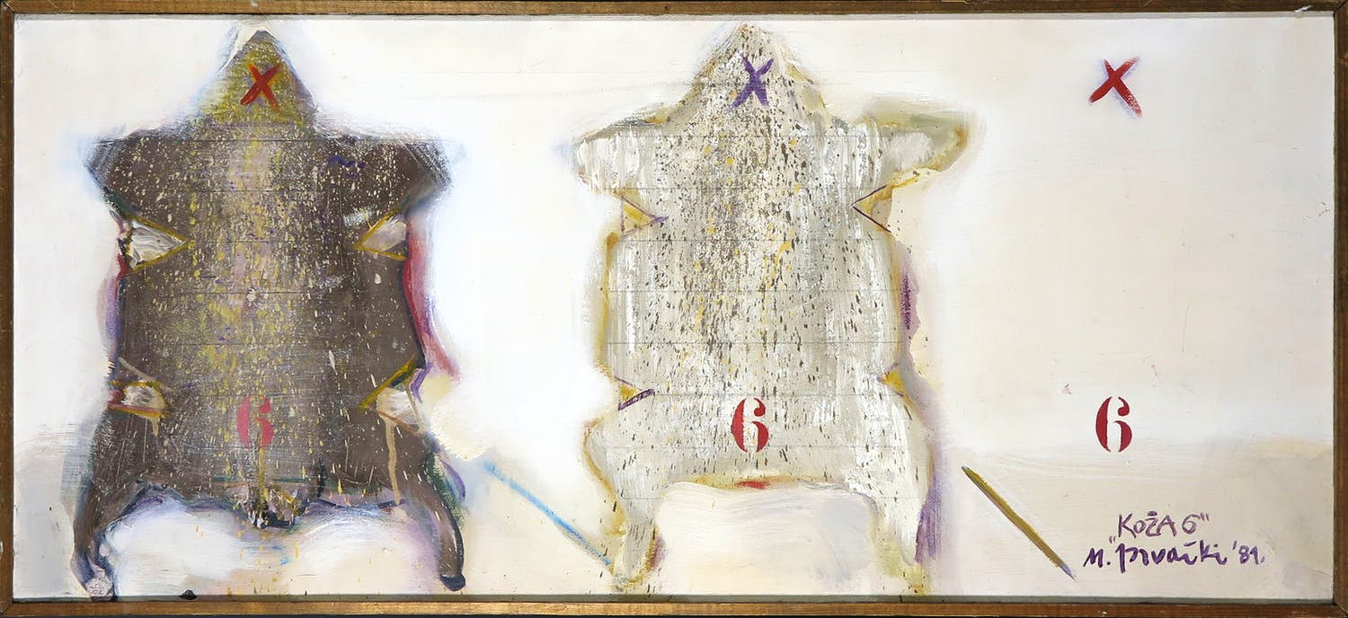 Milenko Prvacki - Olieverf op doek, Koża 6 - Ingelijst verkocht voor € 1!