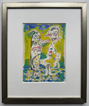 Lucebert - Gemengde techniek op papier | 1987 (UNIEK WERK) kopen? Bied vanaf 600!