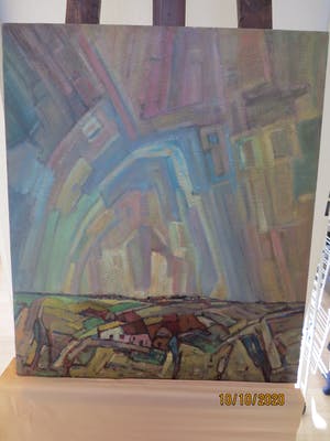 Leendert Stam - Landschap met boerderijen kopen? Bied vanaf 100!