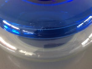 Jacques Boon - GLAZEN KOEKDOOS MET BLAUW DEKSEL kopen? Bied vanaf 23!