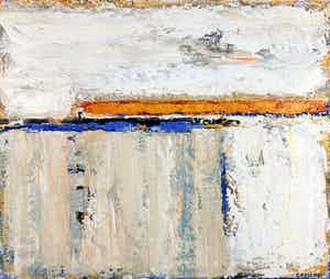 Henk Lassche - olieverf op doek - 'Fjordenlandschap' - 2003 (INGELIJST) verkocht voor € 1200!