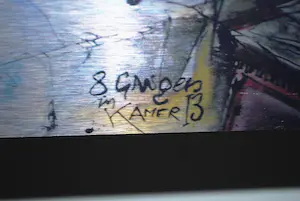 Guy Olivier - Zeefdruk op aluminium -mogelijk een unica - titel: 8 gangen in kamer 13 kopen? Bied vanaf 45!