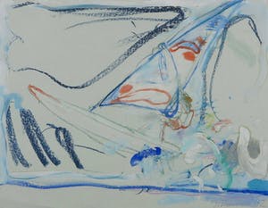 Jan van Diemen - Gemengde techniek op papier, Abstracte compositie - Ingelijst kopen? Bied vanaf 1!