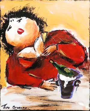 Theo Broeren - Acryl op Doek, Zonder titel verkocht voor € 1!